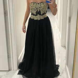 Black and gold Sequin Hearts dress